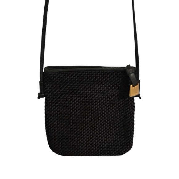 Sharif Handbags - Americana by Sharif Black Gold Woven Crossbody